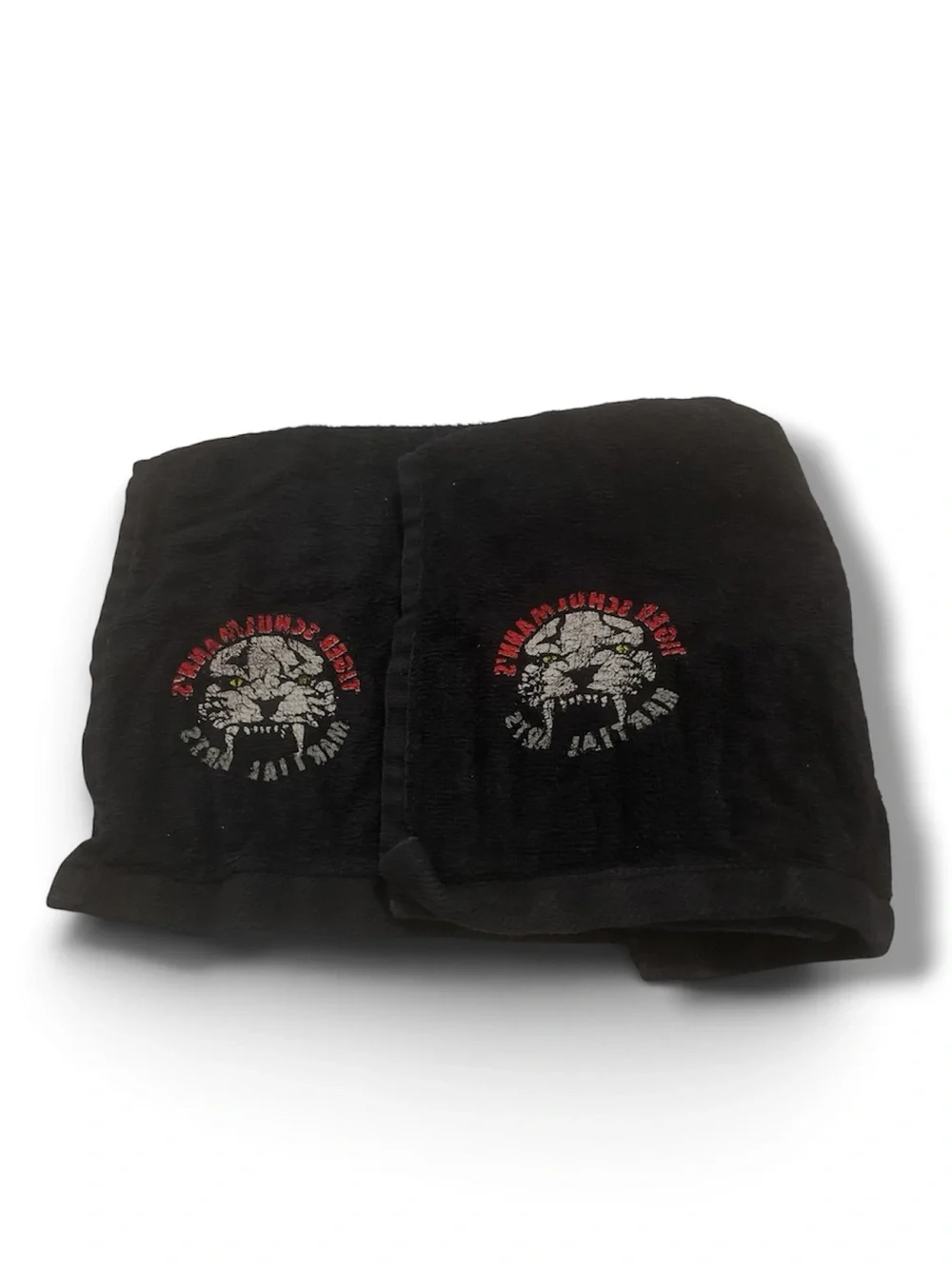 Tiger Schulmann’s Set of Black Hand Towels with Logo
